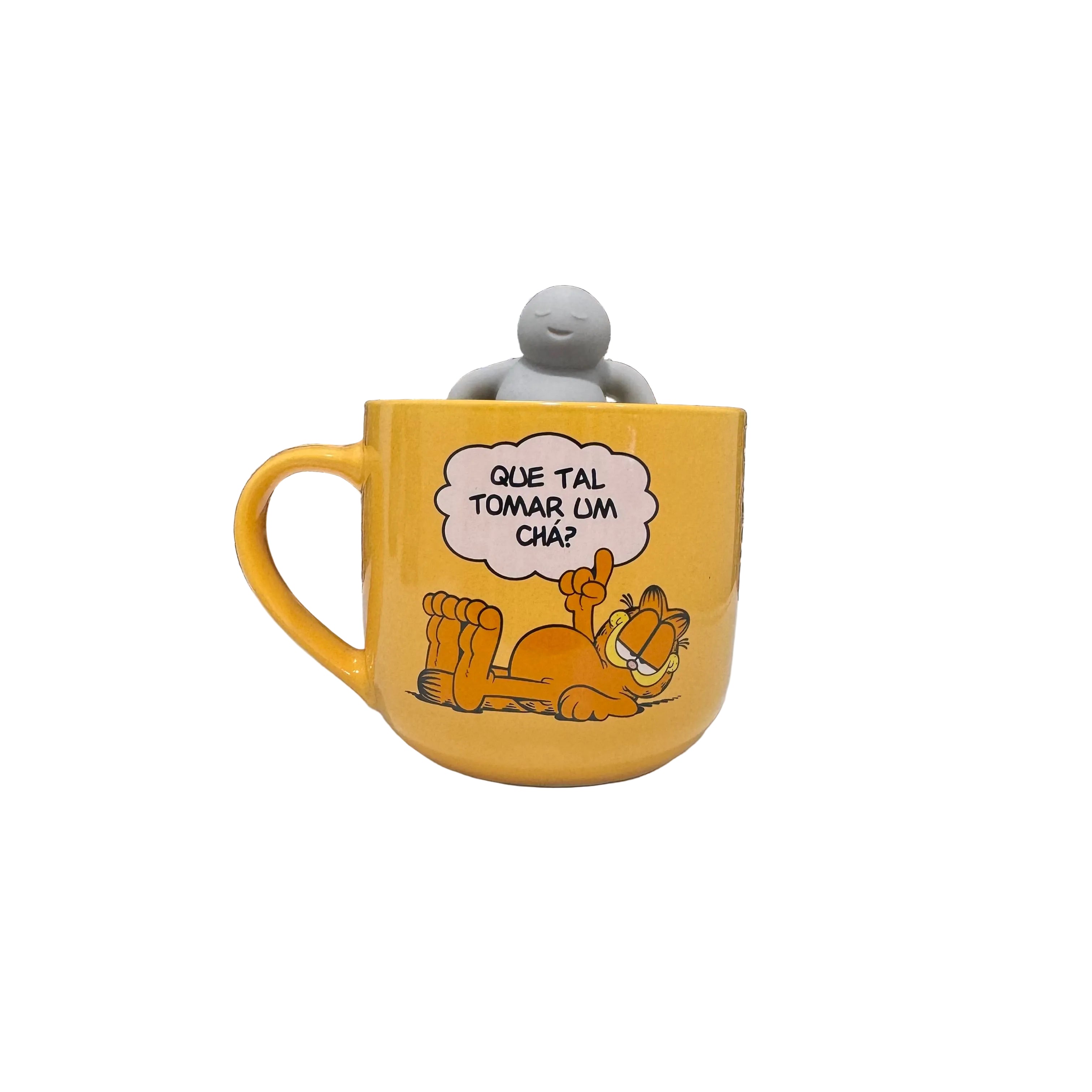 CANECA GARFIELD 400ML COM DIFUSOR DE CHÁ - ZONACRIATIVA