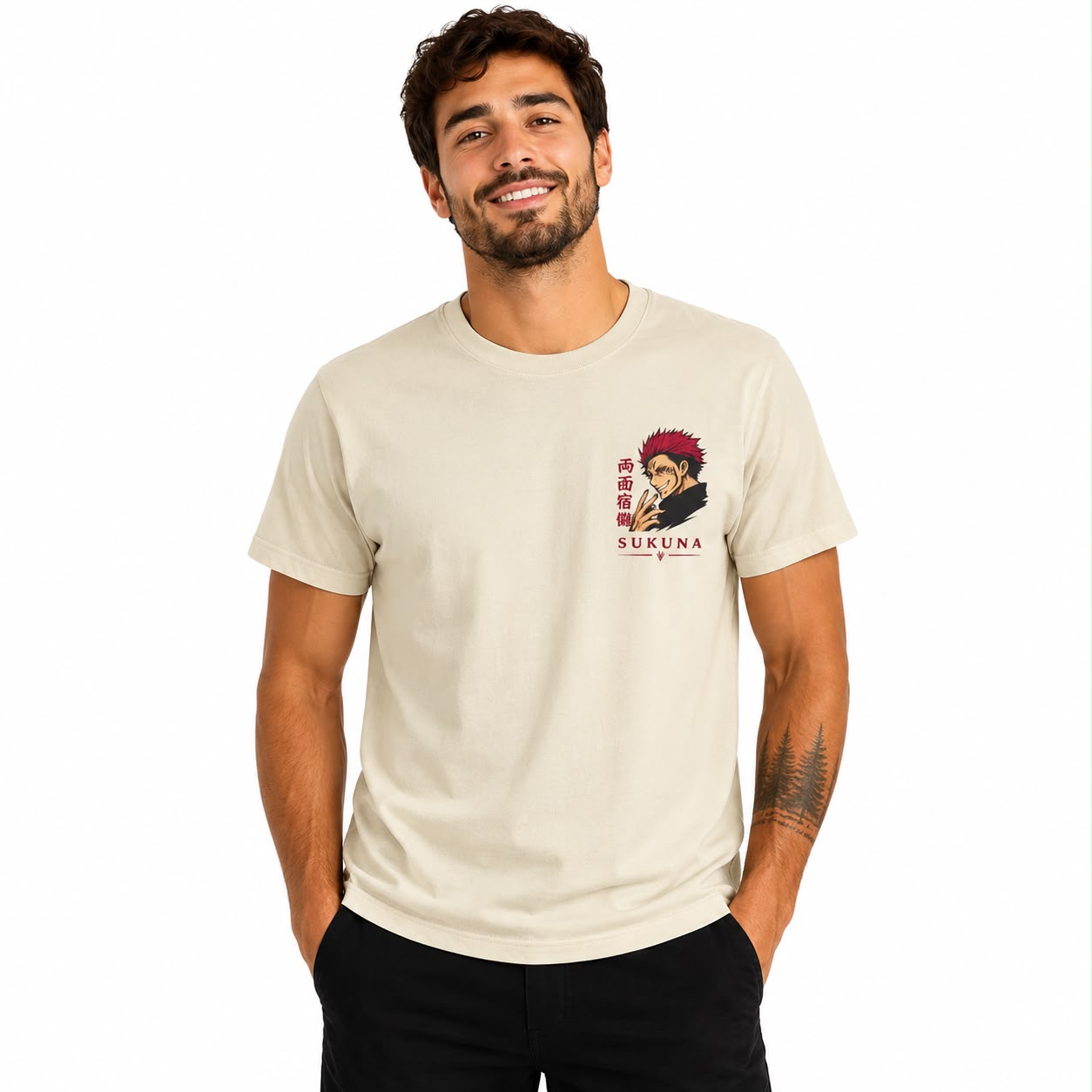 CAMISETA SUKUNA - JUJUTSU KAISEN - 100% ALGODÃO