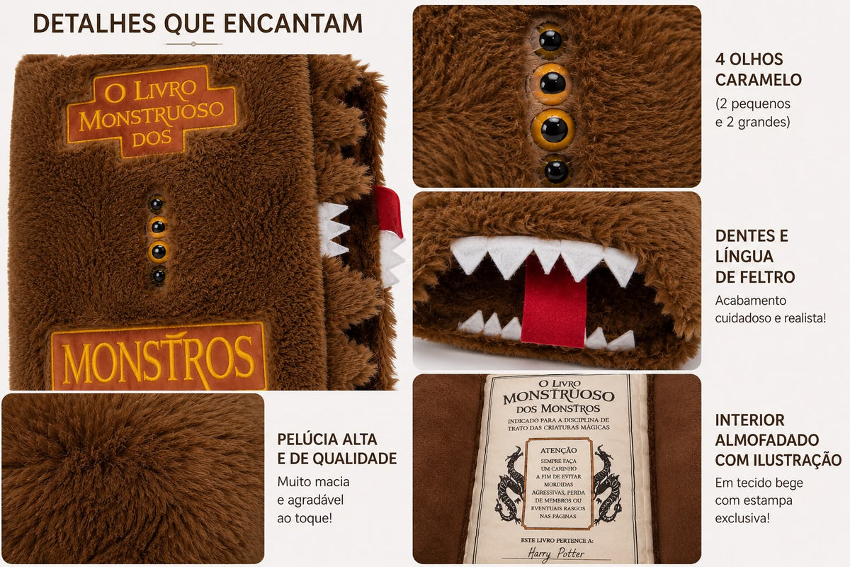 ALMOFADA LIVRO MONSTRUOSO DOS MONSTROS 40CM - HARRY POTTER