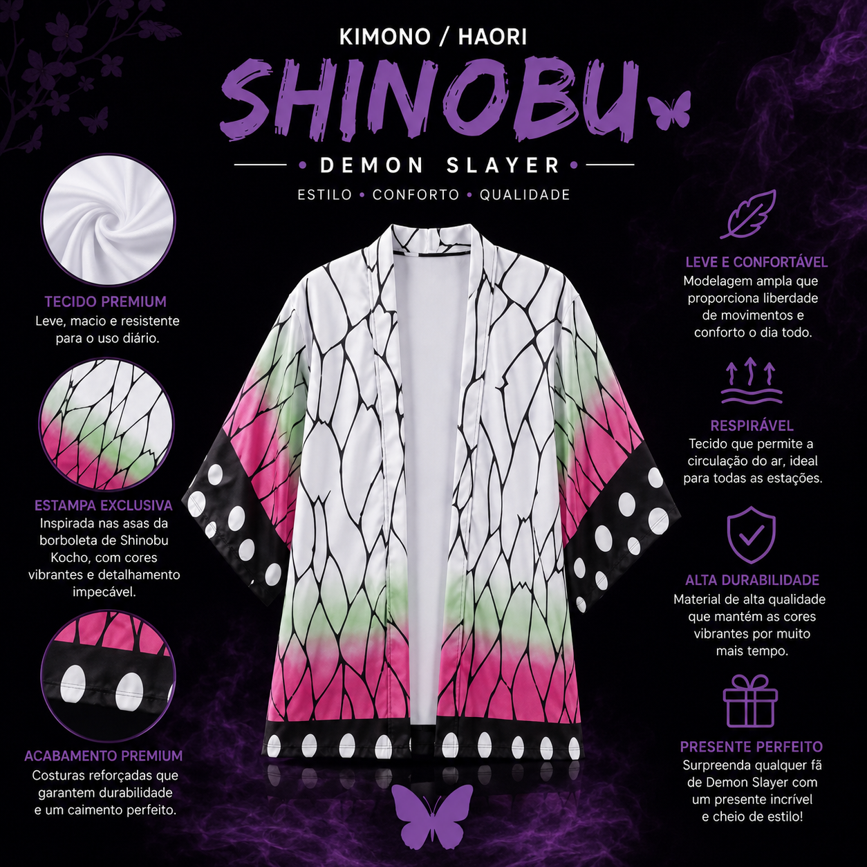 HAORI - KIMONO FORRADO SHINOBU -  DEMON SLAYER