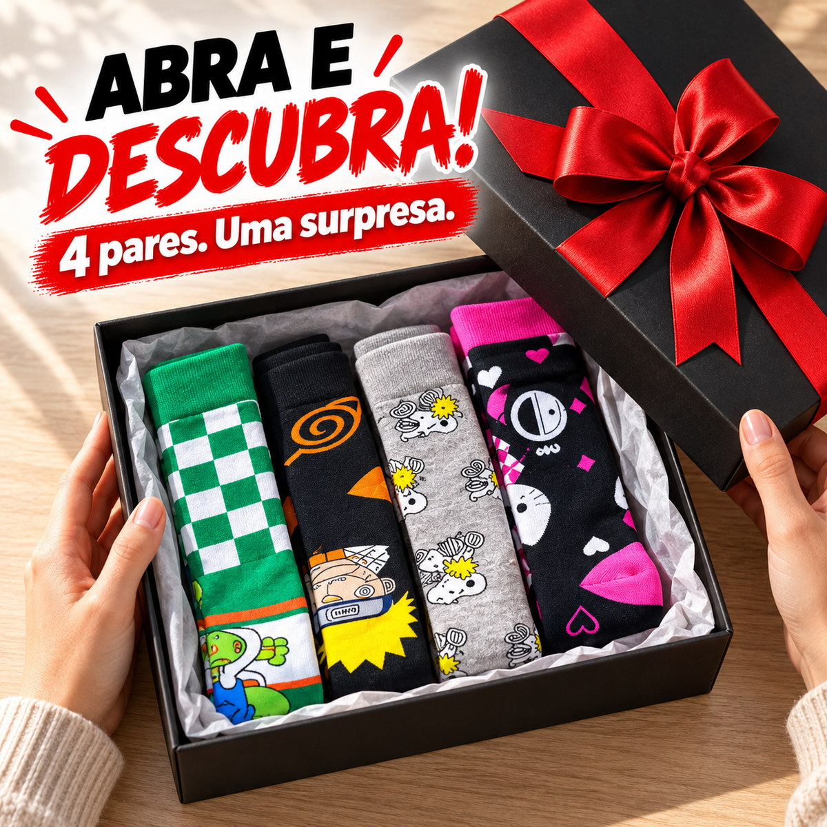KIT MEIAS MALUCAS - 4 PARES SURPRESA