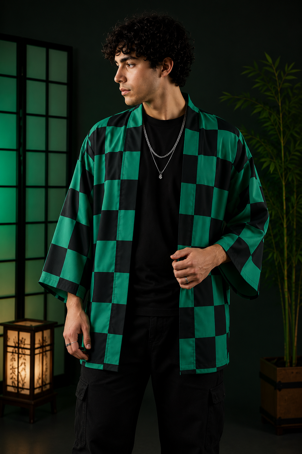 HAORI - KIMONO TANJIRO FORRADO - DEMON SLAYER