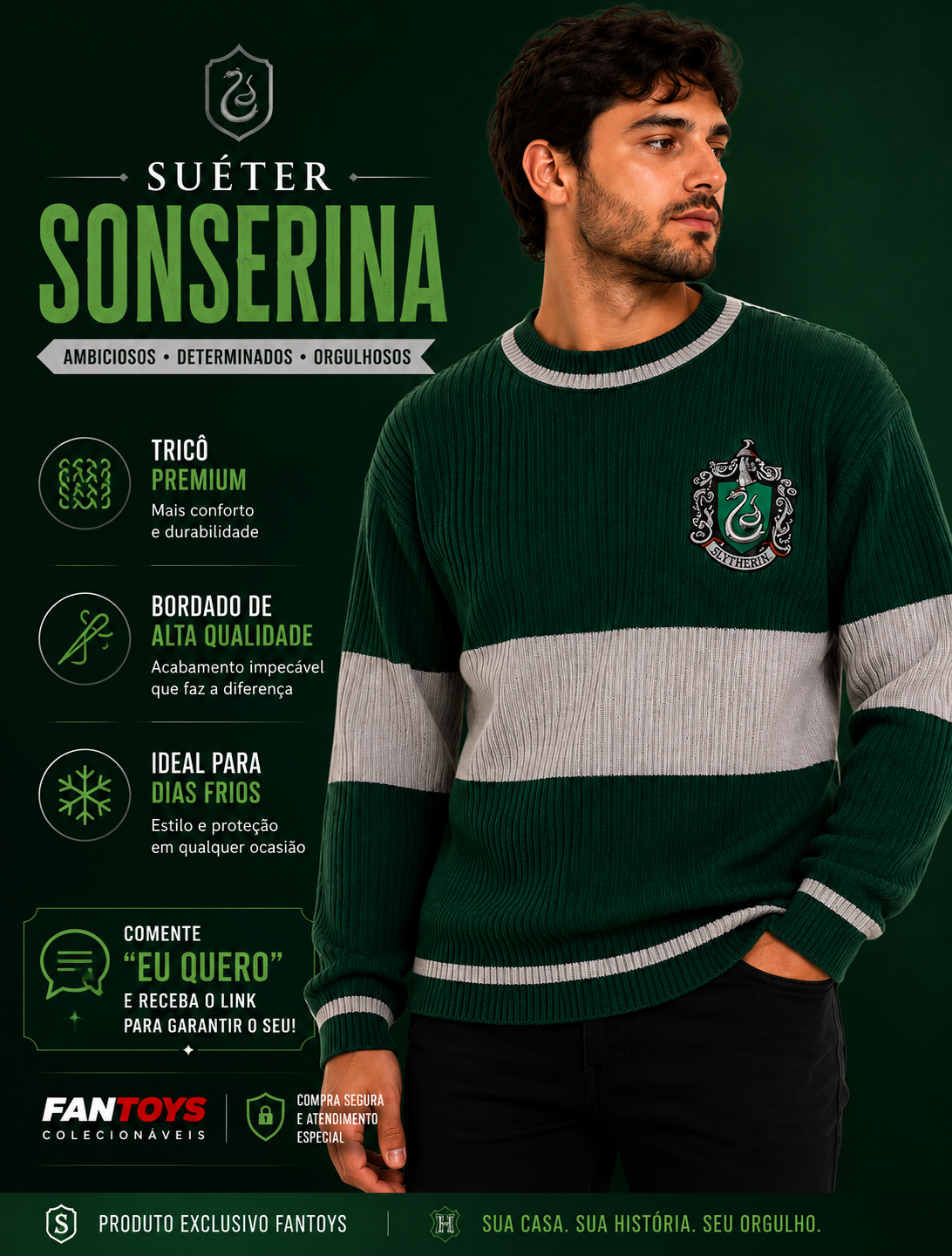 SUÉTER QUADRIBOL SONSERINA - HARRY POTTER