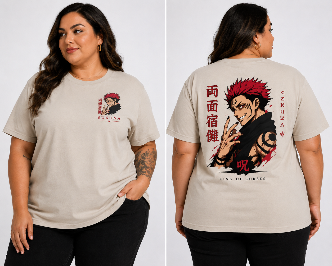 CAMISETA SUKUNA - JUJUTSU KAISEN - 100% ALGODÃO