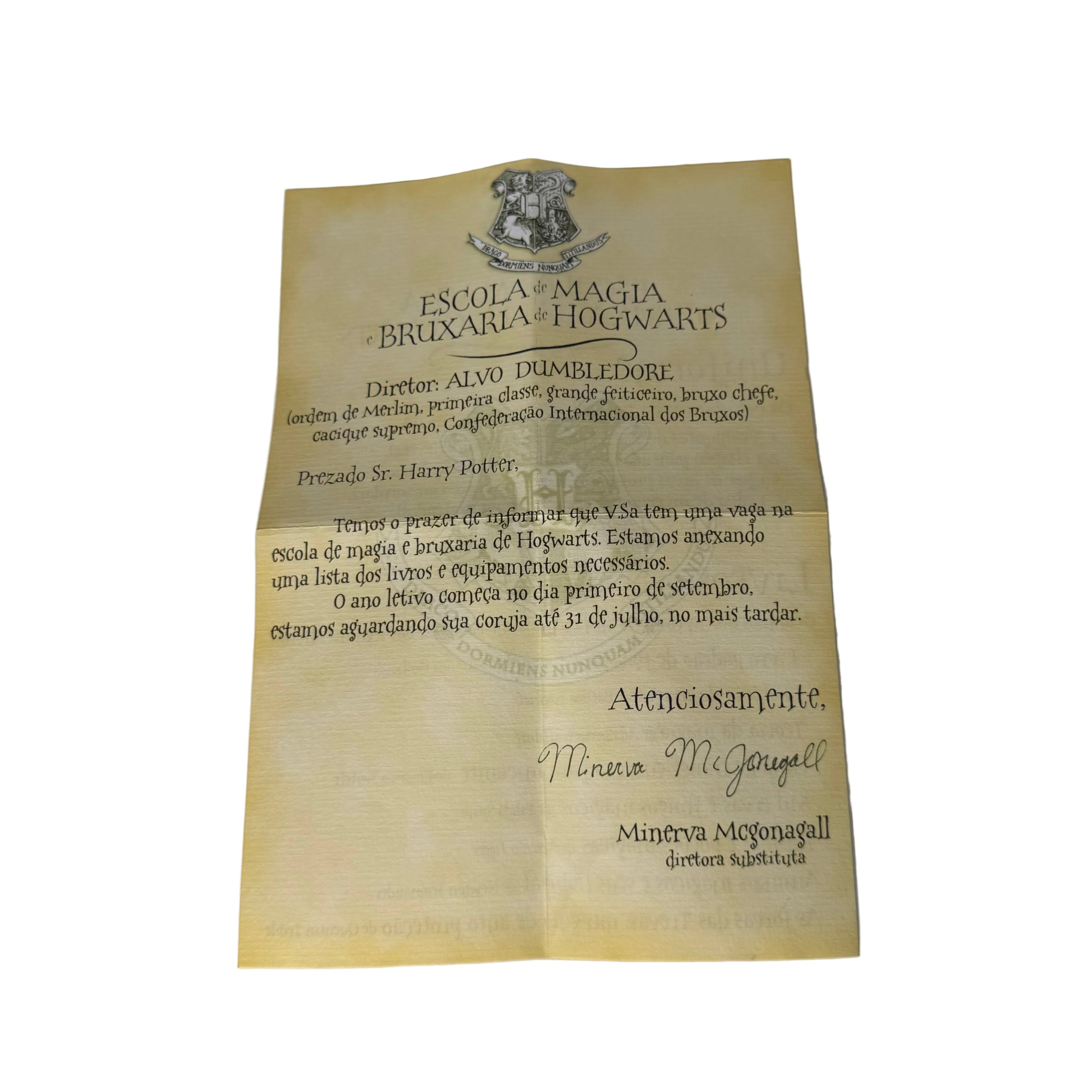 CARTA DE HOGWARTS - HARRY POTTER