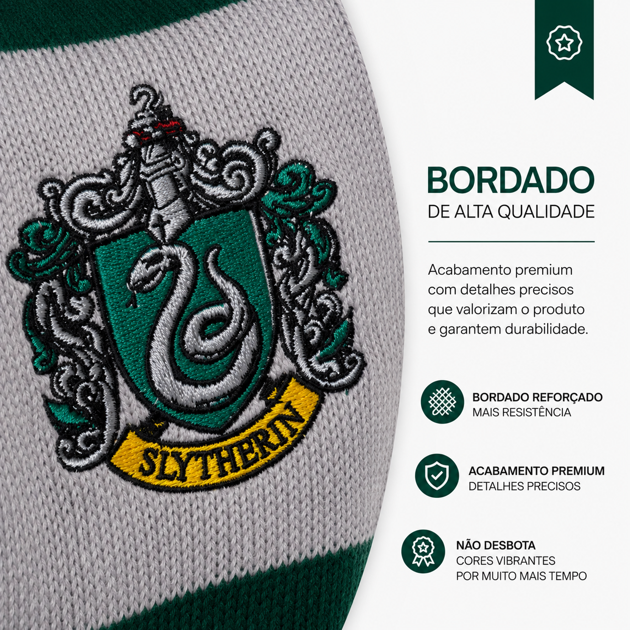 CACHECOL SONSERINA EM LÃ COM BRASÃO BORDADO - ALTA COSTURA 190CM