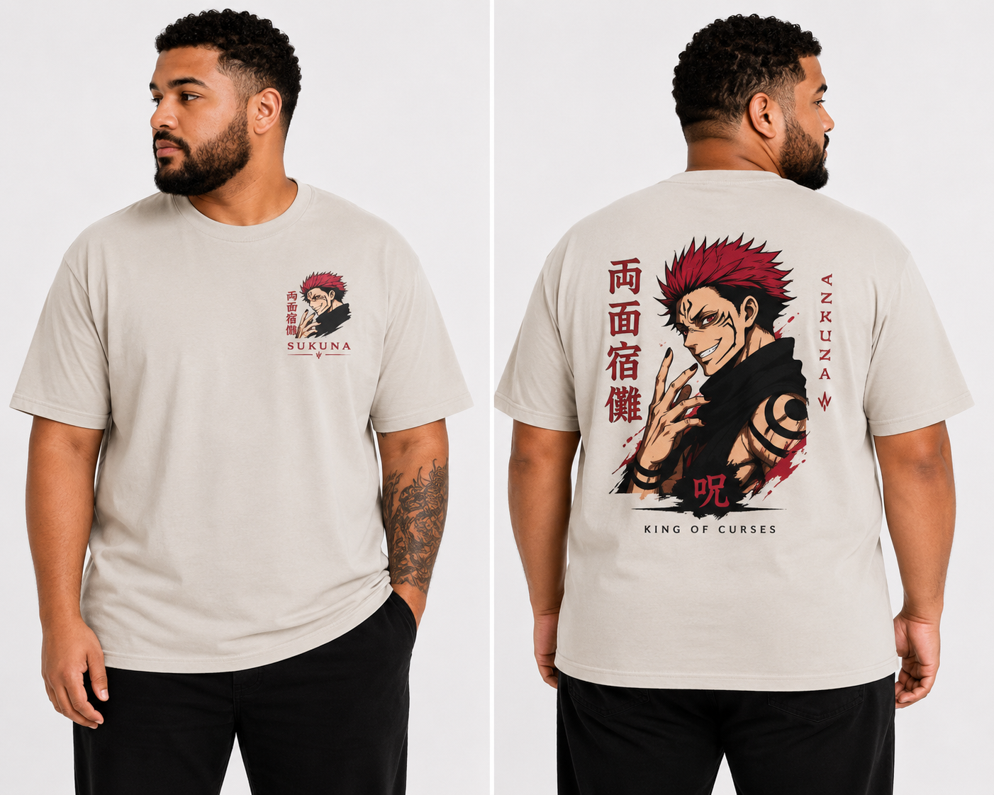 CAMISETA SUKUNA - JUJUTSU KAISEN - 100% ALGODÃO
