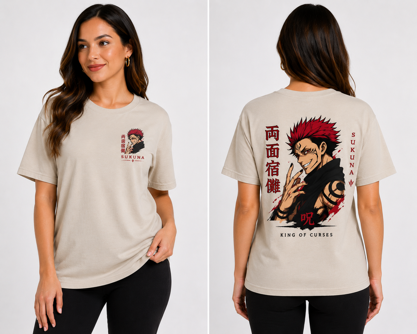CAMISETA SUKUNA - JUJUTSU KAISEN - 100% ALGODÃO