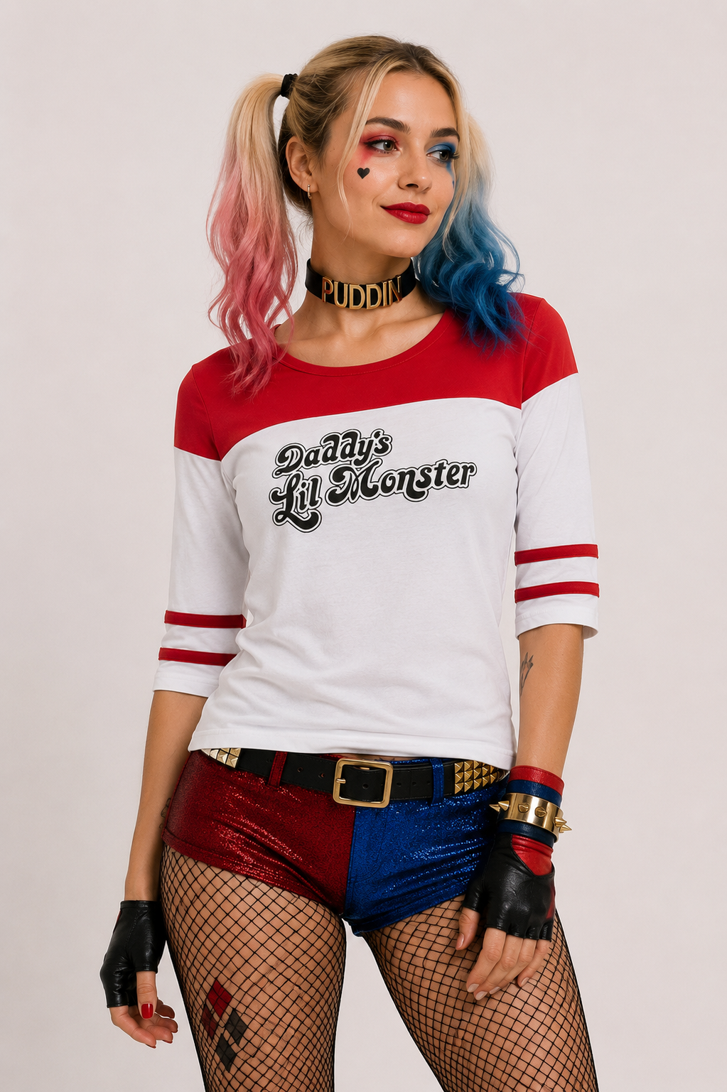 CAMISETA ARLEQUINA MANGA 3/4 - 100% ALGODÃO