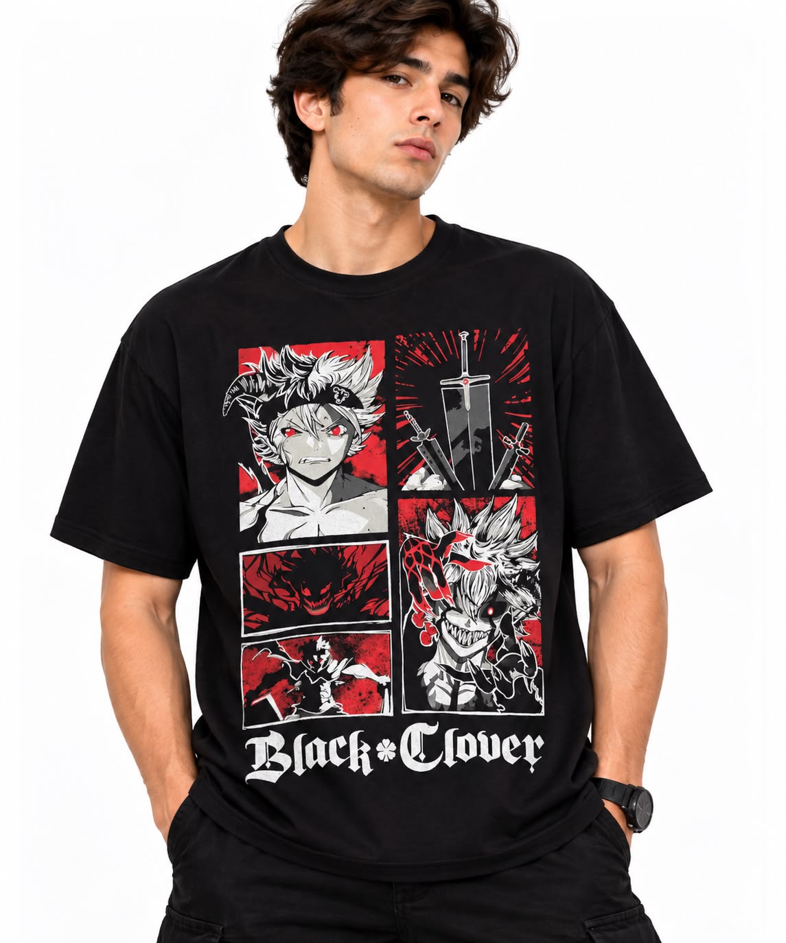 CAMISETA ASTA BLACK CLOVER - 100% ALGODÃO